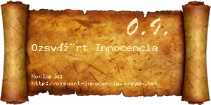 Ozsvárt Innocencia névjegykártya